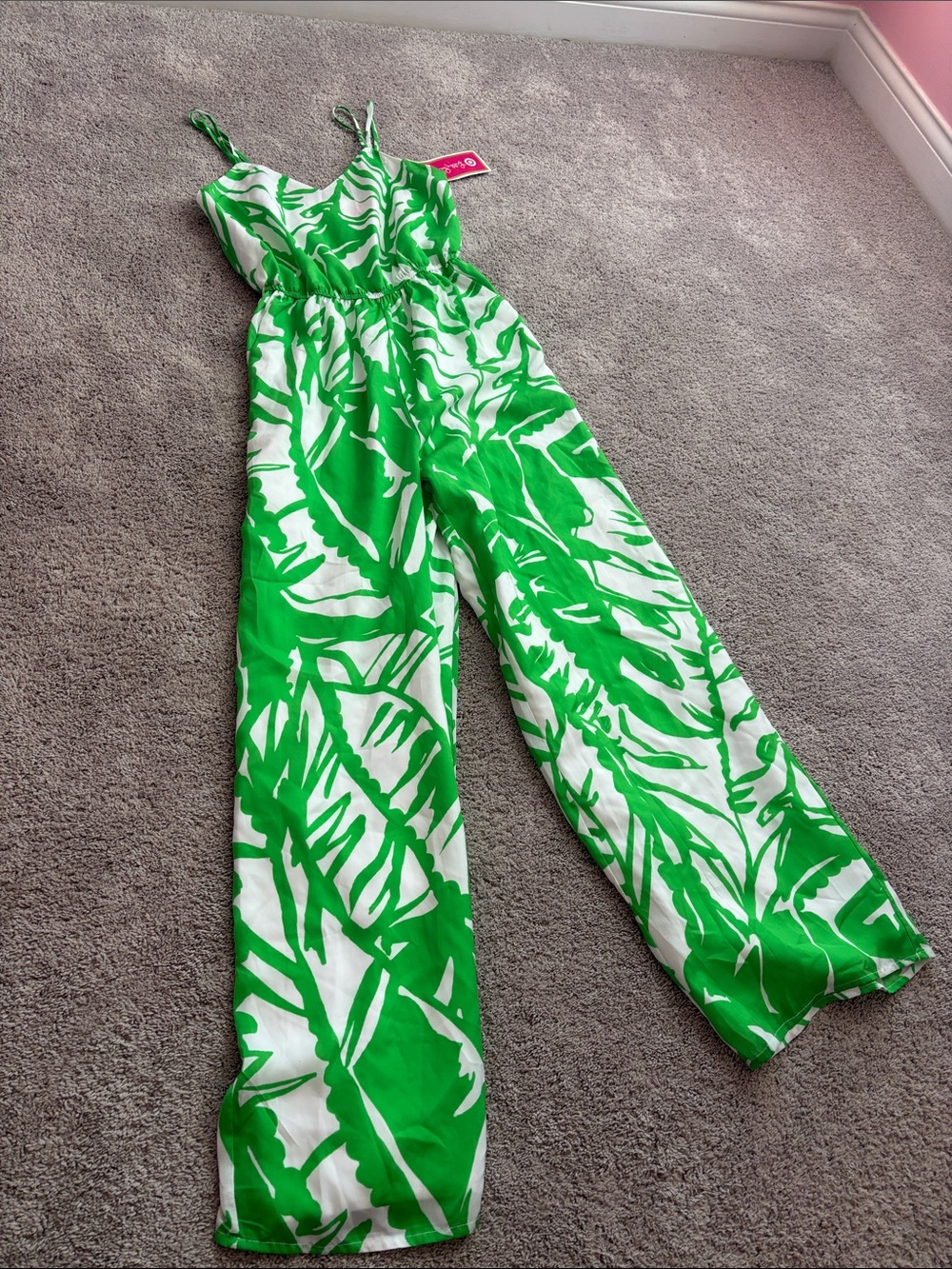 Lilly Pulitzer Green Palm-Print Wide-Leg Jumpsuit